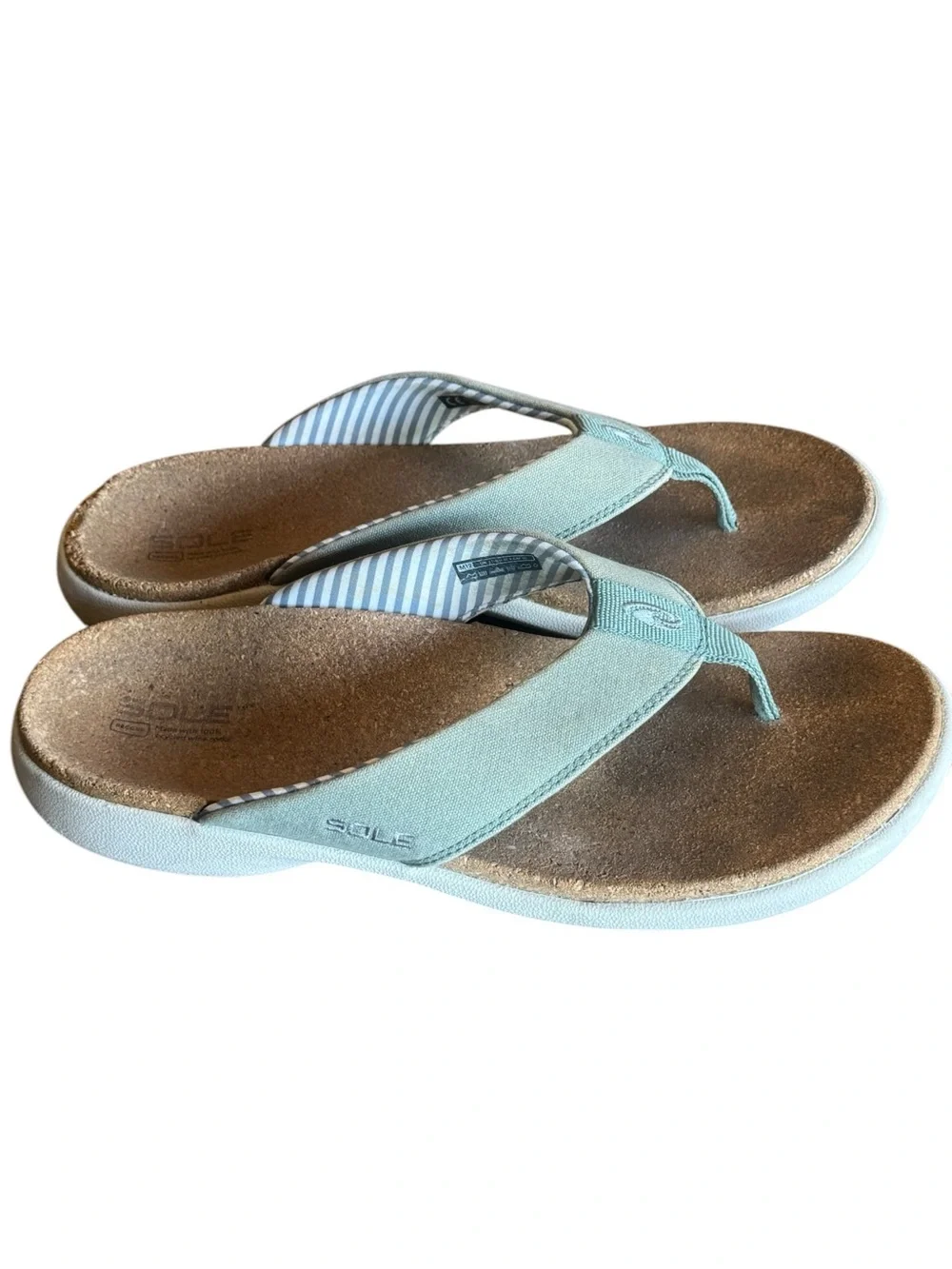 High End SOLE Cork Light Gray SURF Flip-Flop Sandals Men’s 12 NICE